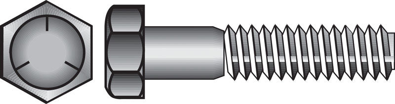 HILLMAN - Hillman 1/4 in. D X 3/4 in. L Heat Treated Zinc Steel Hex Head Cap Screw 100 pk [200009]