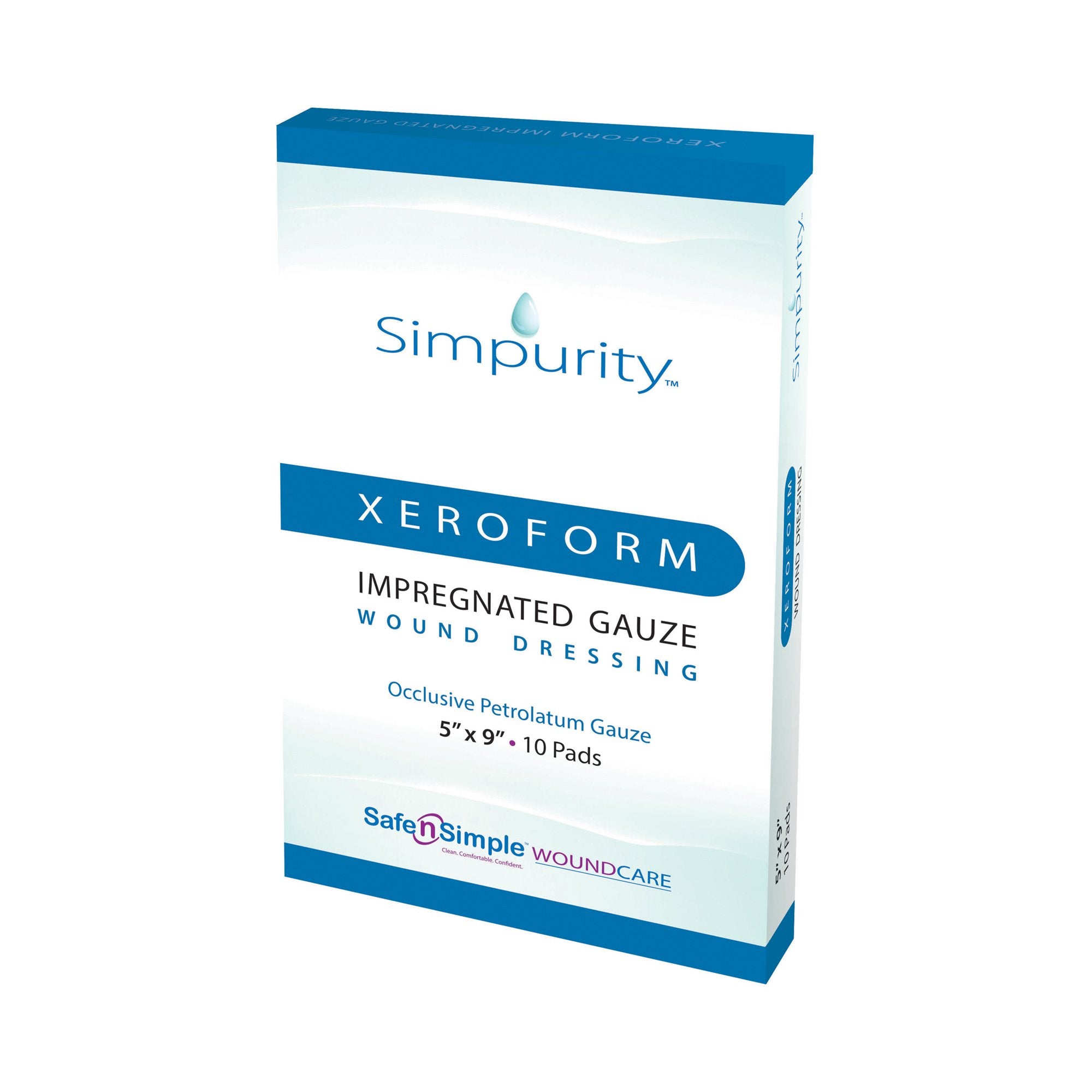 Safe N Simple - Xeroform Petrolatum Impregnated Dressing Simpurity™ Rectangle 5 X 9 Inch Sterile [1/EA]