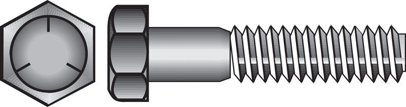 HILLMAN - Hillman 3/8 in. D X 1 in. L Heat Treated Zinc Steel Hex Head Cap Screw 100 pk