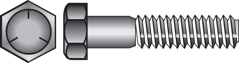 HILLMAN - Hillman 7/16 in. D X 3-1/2 in. L Heat Treated Zinc Steel Hex Head Cap Screw 25 pk