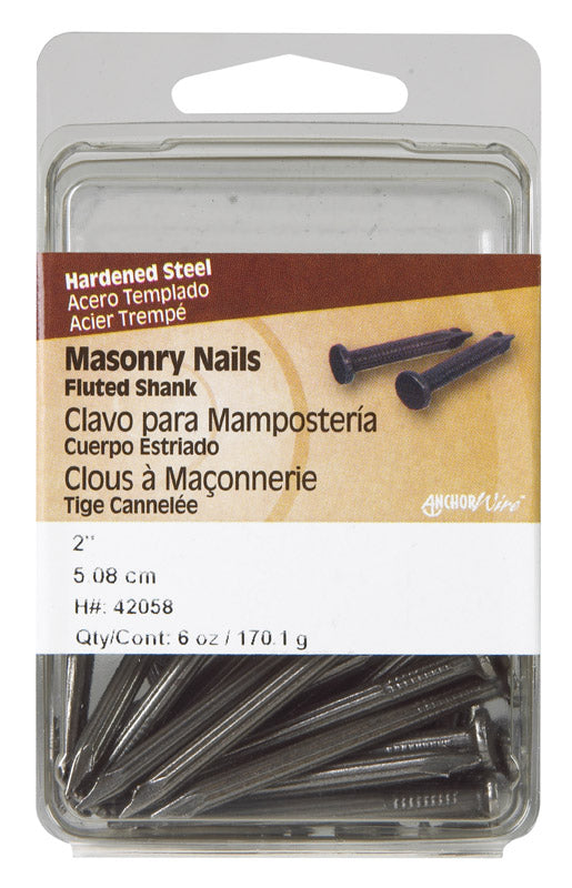 HILLMAN - Hillman 2 in. Masonry Steel Nail Flat Head - Case of 5