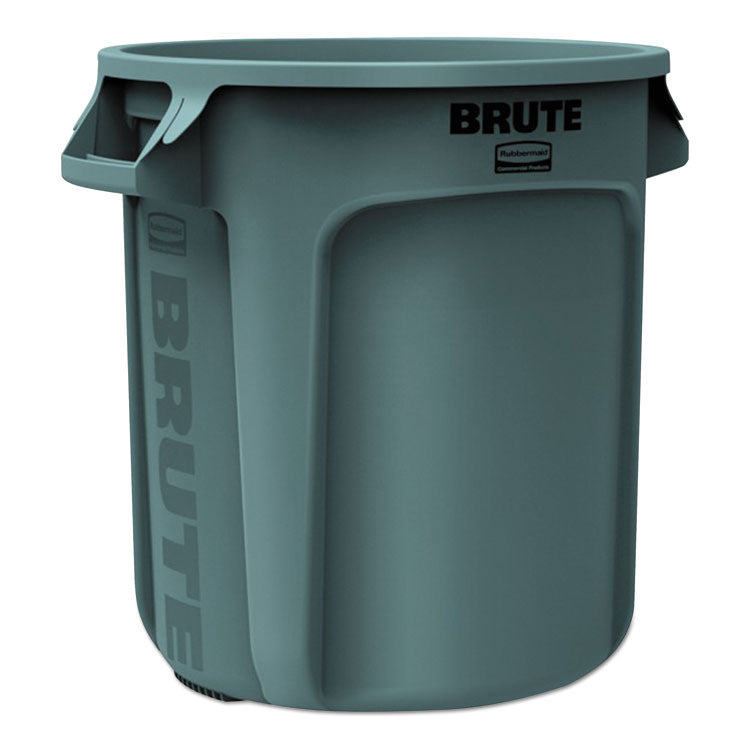Rubbermaid Commercial - Vented Round Brute Container, 10 gal, Plastic, Gray