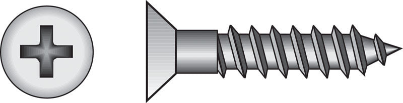 HILLMAN - Hillman No. 6 X 5/8 in. L Phillips Zinc-Plated Wood Screws 100 pk