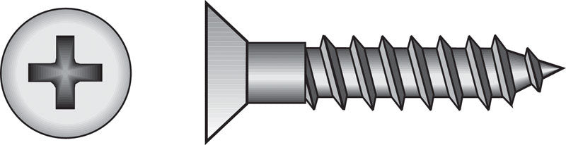 HILLMAN - Hillman No. 9 X 1-1/2 in. L Phillips Zinc-Plated Wood Screws 100 pk