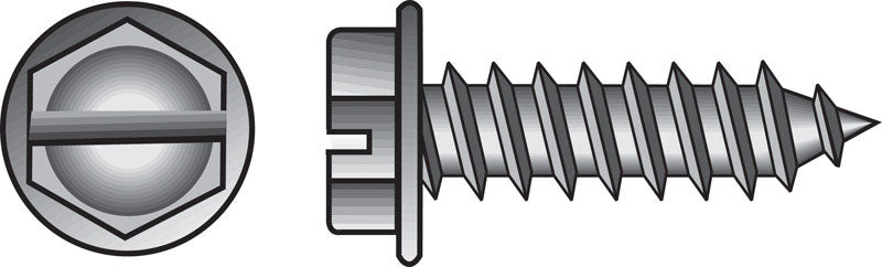 HILLMAN - Hillman No. 12 X 3/4 in. L Slotted Hex Washer Head Sheet Metal Screws 100 pk [70313]