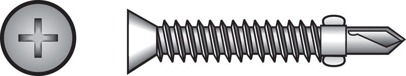 HILLMAN - Hillman No. 12-24 X 2-1/2 in. L Phillips Flat Head Self- Drilling Screws 100 pk