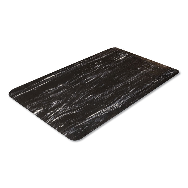 Crown - Cushion-Step Surface Mat, 36 x 60, Marbleized Rubber, Black