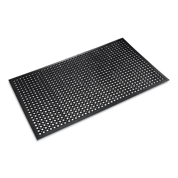 Crown - Safewalk-Light Drainage Safety Mat, Rubber, 36 x 60, Black