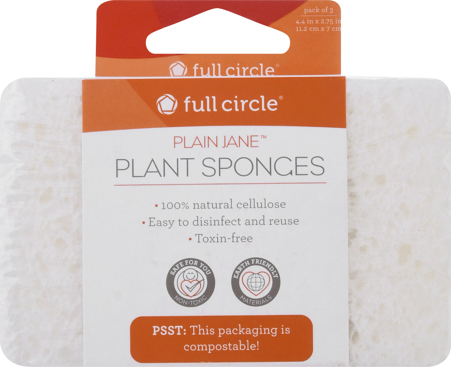 Full Circle Plain Jane Plant Sponges 3 ea - Case of 6