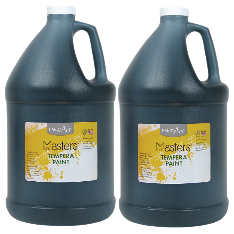 HANDY ART - Little Masters® Tempera Paint, Black, Gallon, Pack of 2