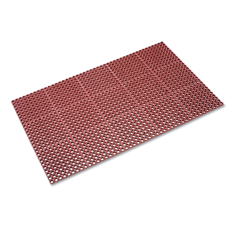 Crown - Safewalk Heavy-Duty Anti-Fatigue Drainage Mat, Grease-Proof, 36 x 60, Terra Cotta