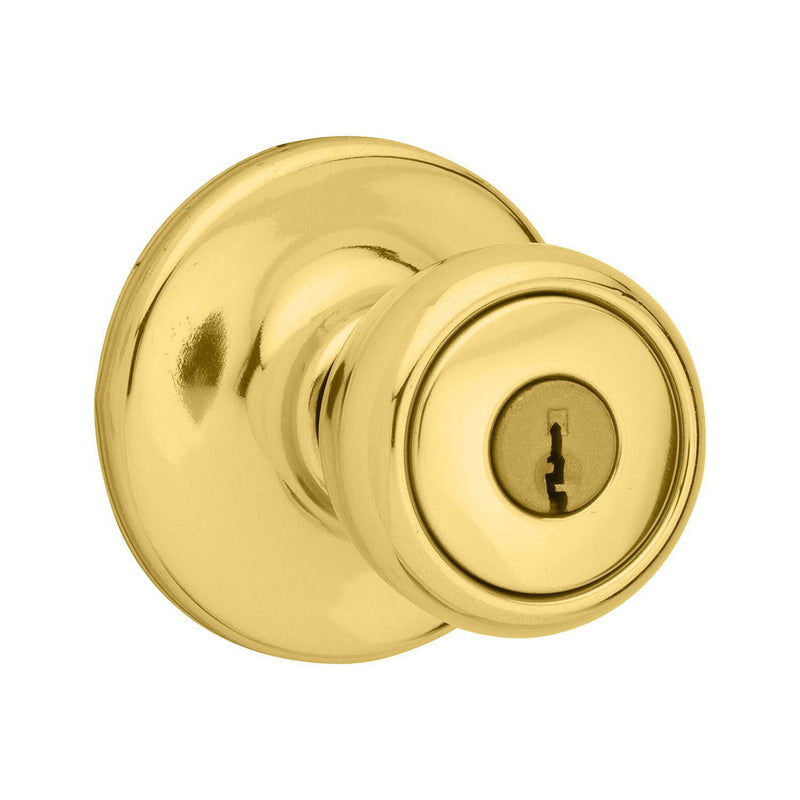 KWIKSET - Kwikset Mobile Home Polished Brass Entry Knobs 1-3/4 in.