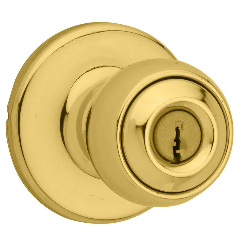 KWIKSET - Kwikset Polo Polished Brass Entry Knobs 1-3/4 in.