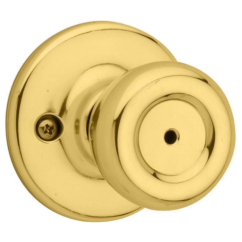 KWIKSET - Kwikset Tylo Polished Brass Privacy Knob Right or Left Handed