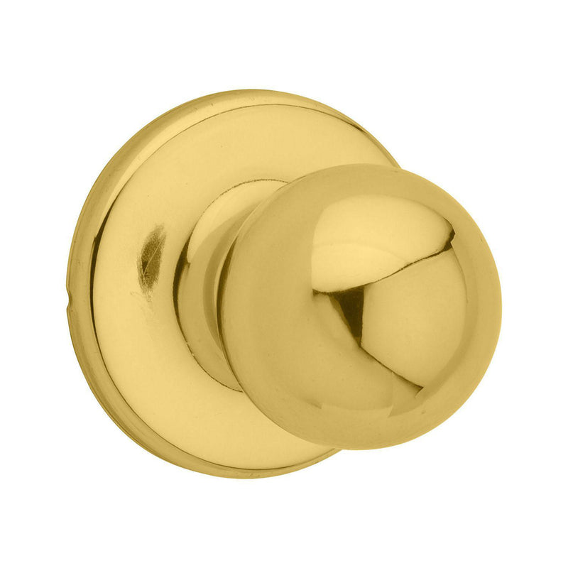 KWIKSET - Kwikset Polo Polished Brass Passage Door Knob Right or Left Handed