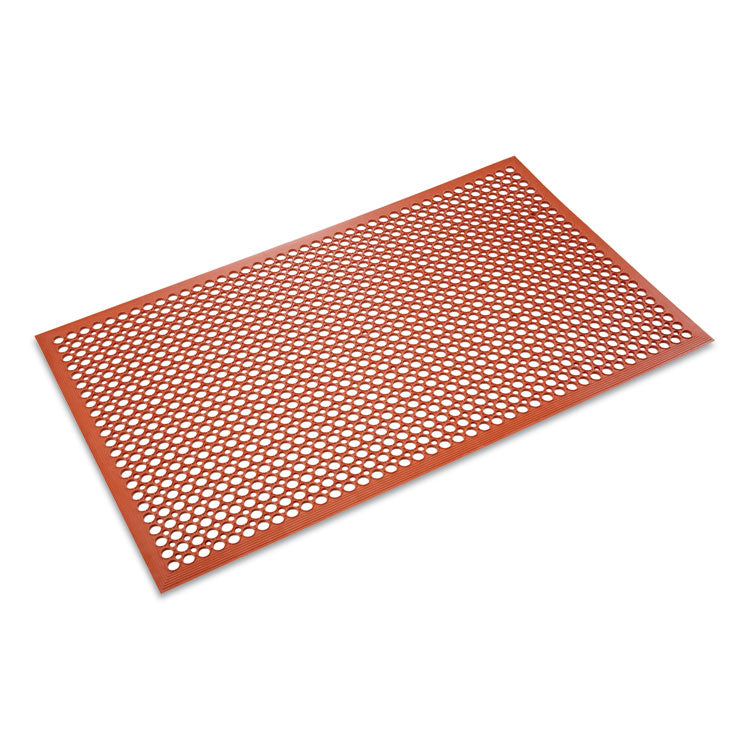 Crown - Safewalk-Light Heavy-Duty Anti-Fatigue Mat, Rubber, 36 x 60, Terra Cotta