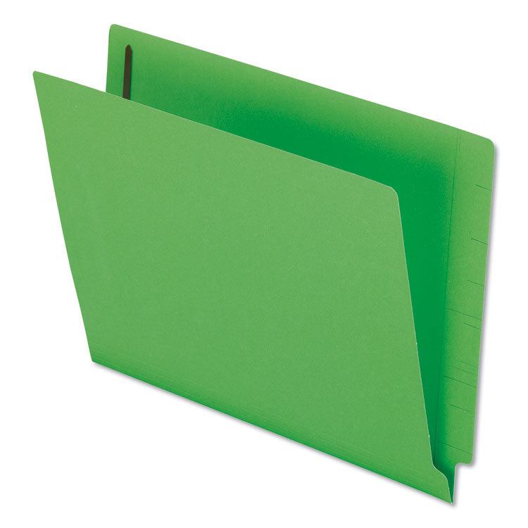 Pendaflex - Colored Reinforced End Tab Fastener Folders, 2 Fasteners, Letter Size, Green Exterior, 50/Box