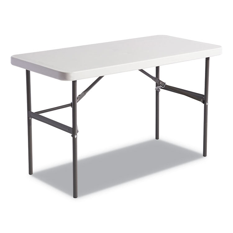 Alera - Banquet Folding Table, Rectangular, Radius Edge, 48w x 24d x 29h, Platinum/Charcoal