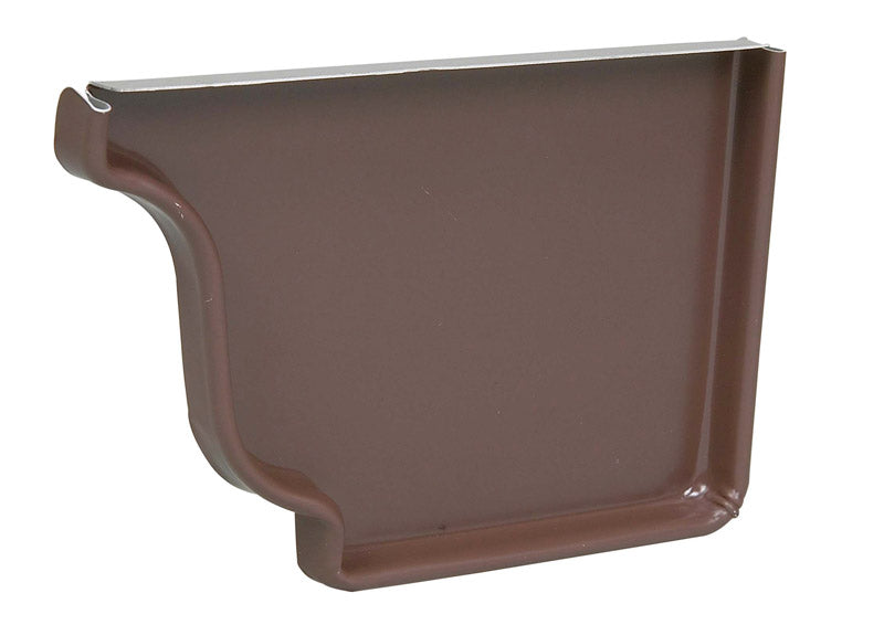 AMERIMAX - Amerimax 0.5 in. H X 3.5 in. W X 5 in. L Brown Aluminum K Right End Cap - Case of 15