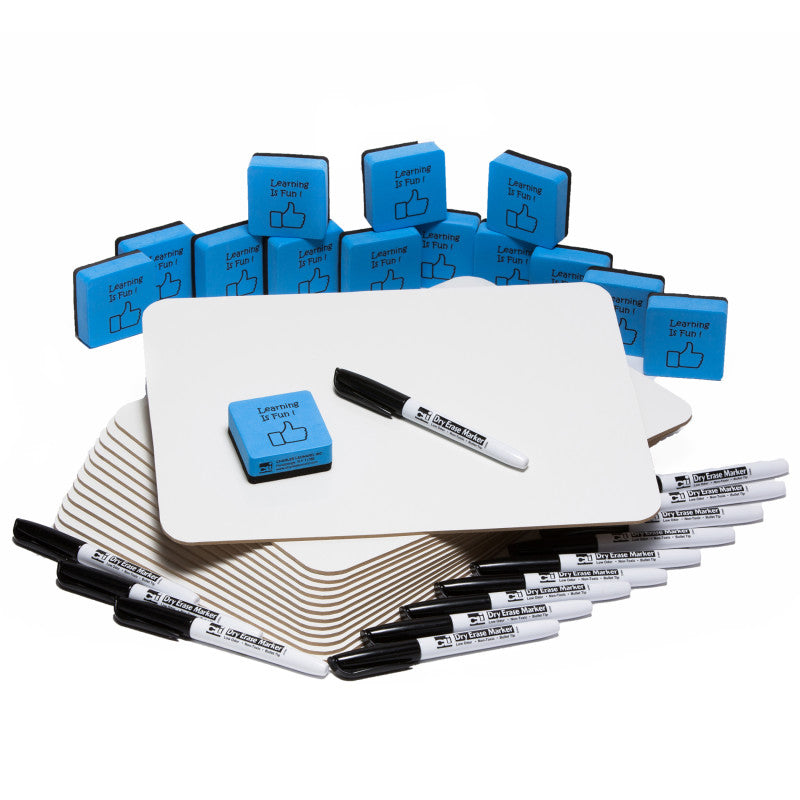 CHARLES LEONARD - Dry Erase Board Class Pack, 30 Each of Boards, Markers, & Erasers