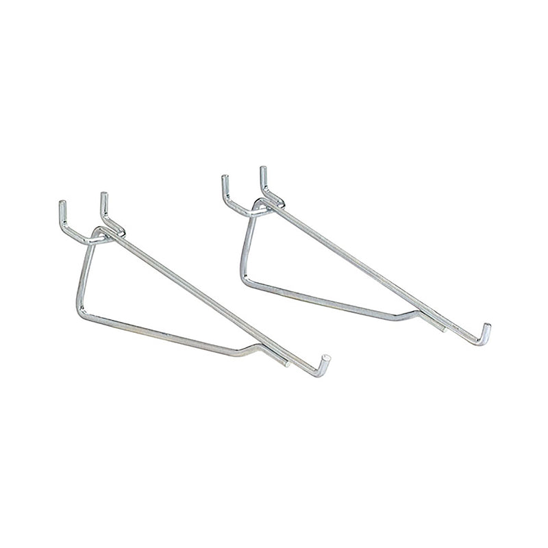 CRAWFORD - Crawford Zinc Plated Silver Steel 8 in. Shelf Bracket Peg Hooks 2 pk