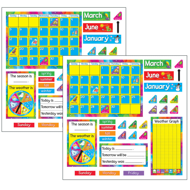 TREND - Year Around Calendar Bulletin Board Set, 2 Sets