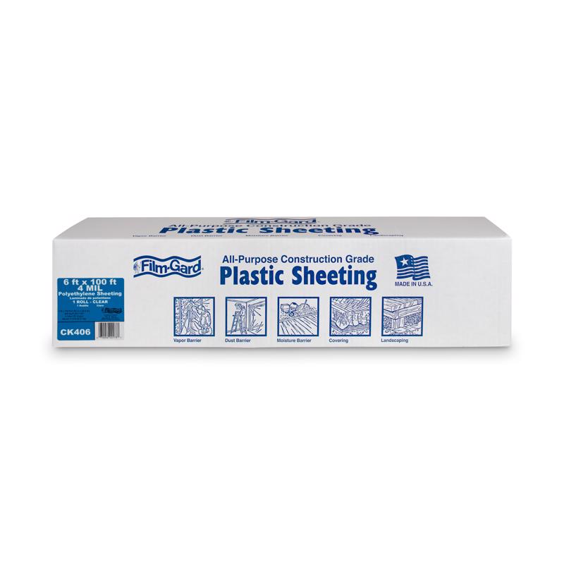 FILM-GARD - Film-Gard Plastic Sheeting 4 mil X 6 ft. W X 100 ft. L Polyethylene Clear 1 pk