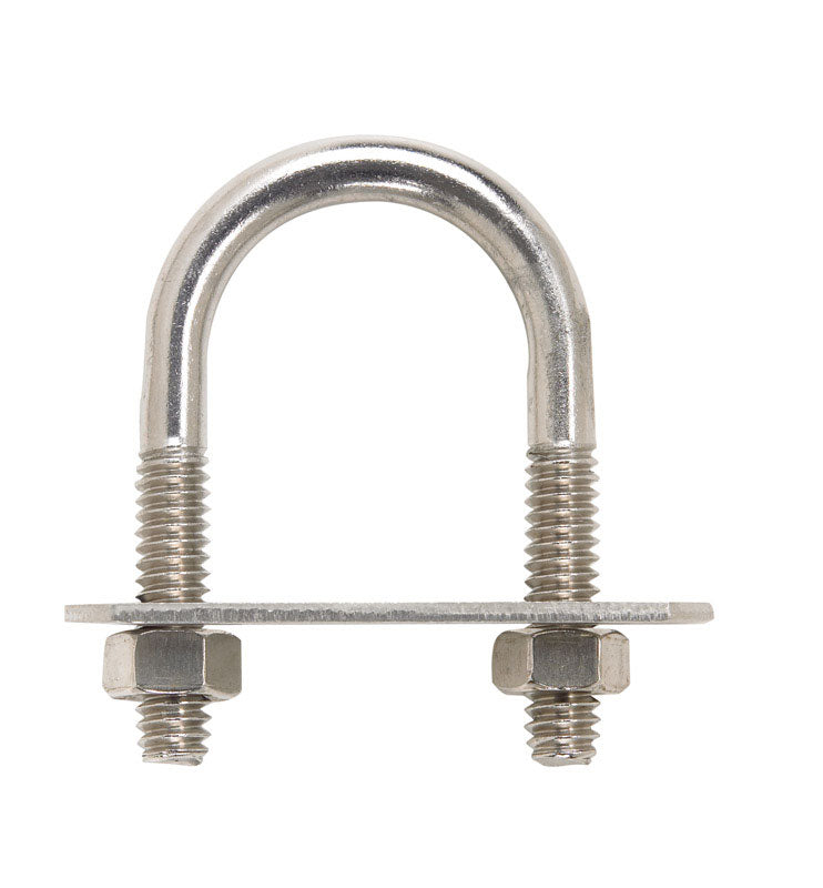 HAMPTON - Hampton 1/4 in. X 1 in. W X 1-3/4 in. L Coarse Stainless Steel U-Bolt - Case of 5