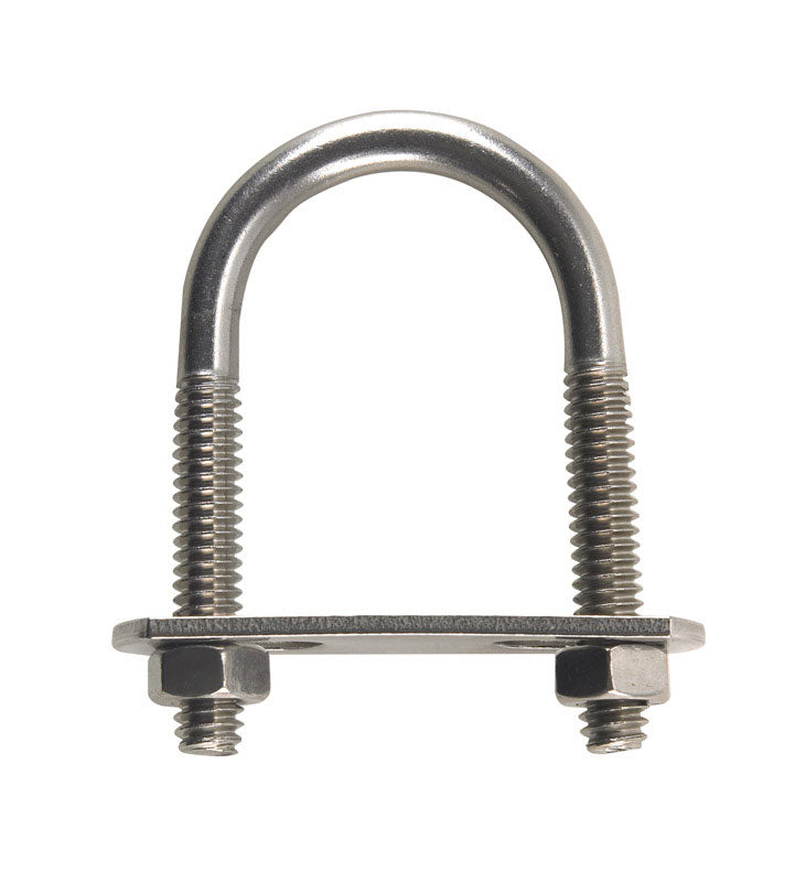 HAMPTON - Hampton 1/4 in. X 1-1/8 in. W X 2 in. L Coarse Stainless Steel U-Bolt - Case of 5