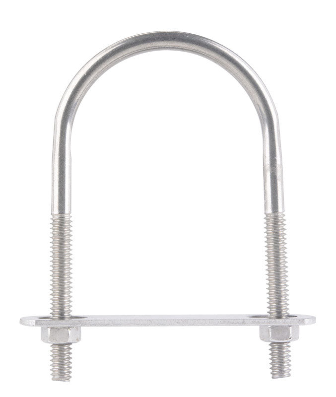 HAMPTON - Hampton 1/4 in. X 2 in. W X 3-1/2 in. L Coarse Stainless Steel U-Bolt - Case of 5