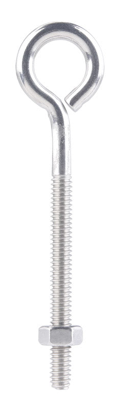 HAMPTON - Hampton 1/4 in. X 4 in. L Stainless Stainless Steel Eyebolt Nut Included - Case of 10