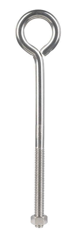 HAMPTON - Hampton 3/8 in. X 8 in. L Stainless Stainless Steel Eyebolt Nut Included - Case of 5
