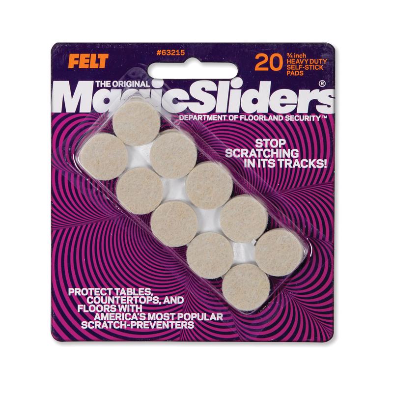 MAGIC SLIDERS - Magic Sliders Felt Self Adhesive Protective Pads Oatmeal Round 3/4 in. W X 3/4 in. L 20 pk - Case of 6