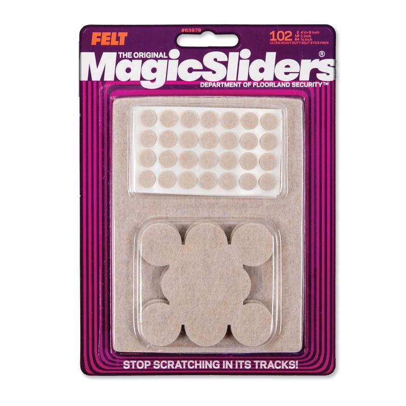 MAGIC SLIDERS - Magic Sliders Felt Self Adhesive Protective Pads Oatmeal Assorted 102 pk