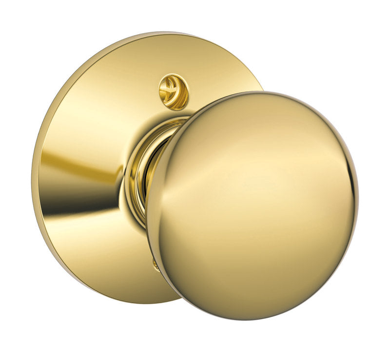 SCHLAGE - Schlage Plymouth Bright Brass Dummy Knob Right or Left Handed [F170VPLY605]