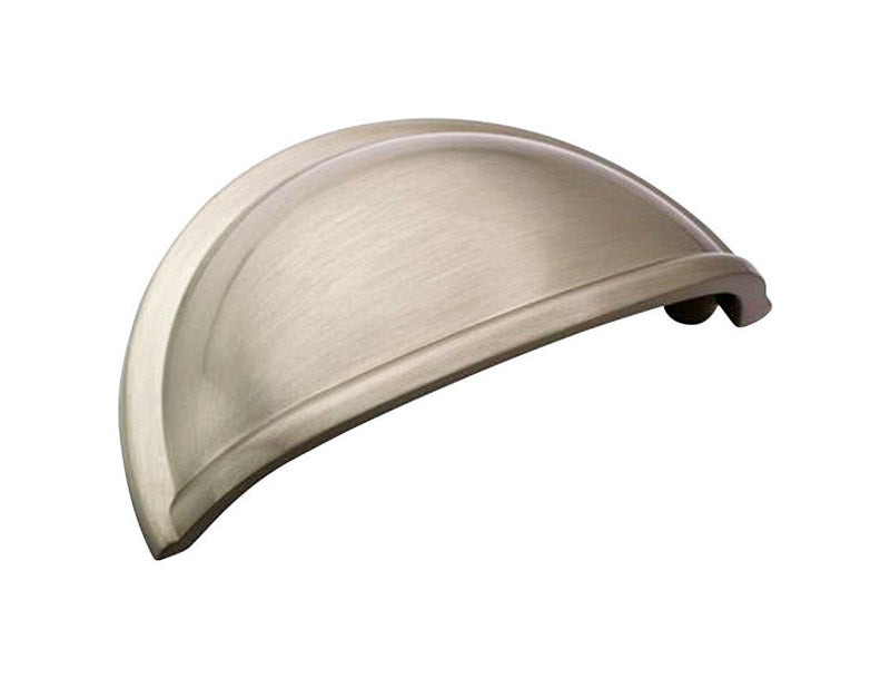 AMEROCK - Amerock Traditional Half Oval Cabinet Pull Cup 3 in. Satin Nickel 1 pk