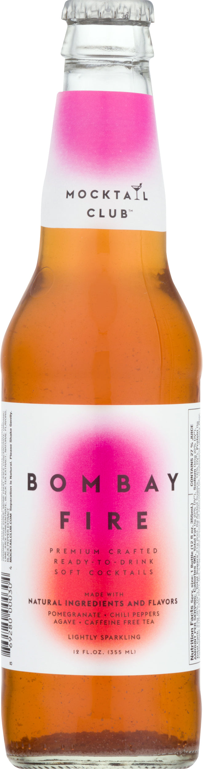 Mocktail Club Lightly Sparkling Bombay Fire Soft Cocktails 12 oz - Case of 12