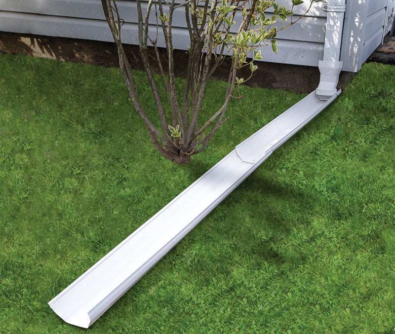 FROST KING - Frost King Tilt N' Drain 2 in. H X 5.5 in. W X 6 ft. L White Vinyl Downspout Extension