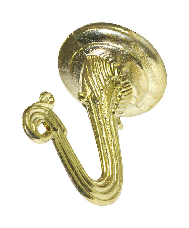 OOK - OOK Jumbo Bright Brass Gold Steel 1-1/2 in. L Swag Hook 30 lb 1 pk