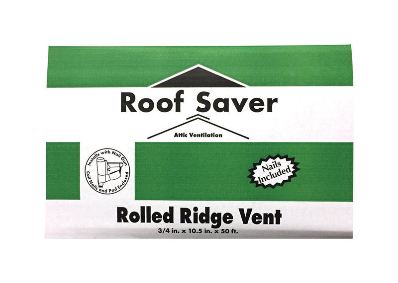 BLOCKSOM - Roof Saver 0.75 in. H X 10.5 in. W X 50 ft. L Fiber/Polyester Rolled Ridge Vent