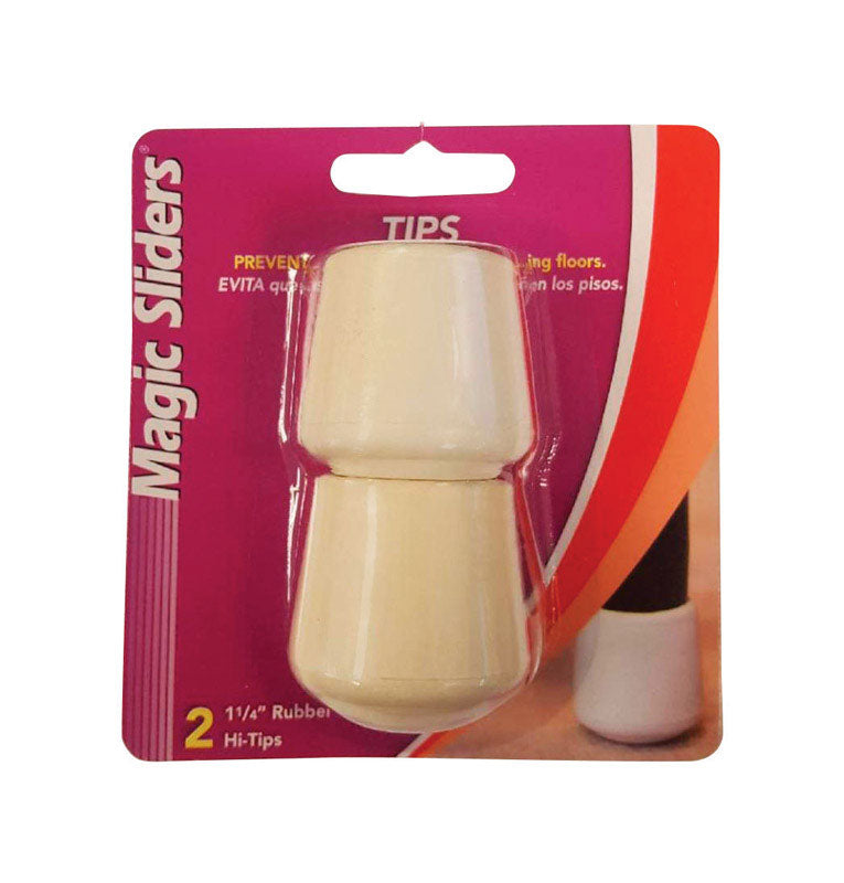 MAGIC SLIDERS - Magic Sliders Rubber Leg Tip White Round 1-1/4 in. W 2 pk