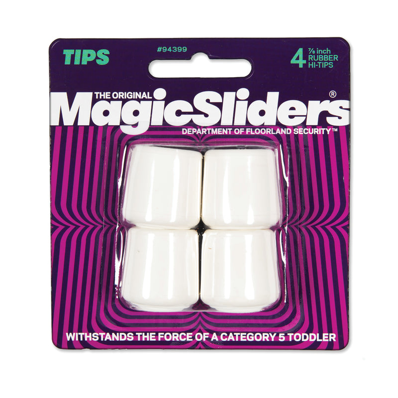 MAGIC SLIDERS - Magic Sliders Rubber Leg Tip White Round 7/8 in. W 4 pk