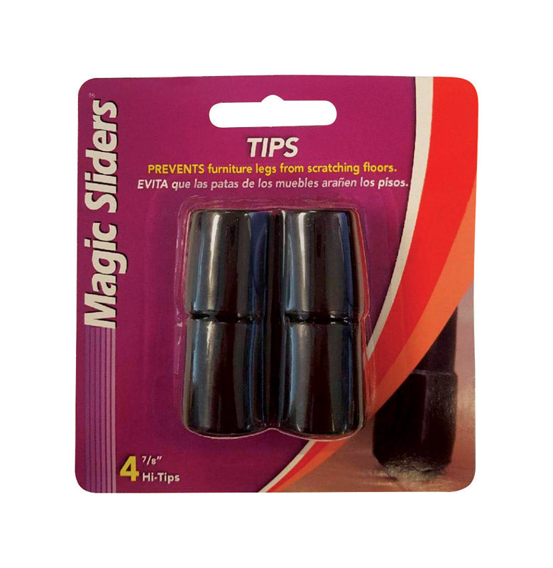 MAGIC SLIDERS - Magic Sliders Vinyl Leg Tip Black Round 7/8 in. W 4 pk