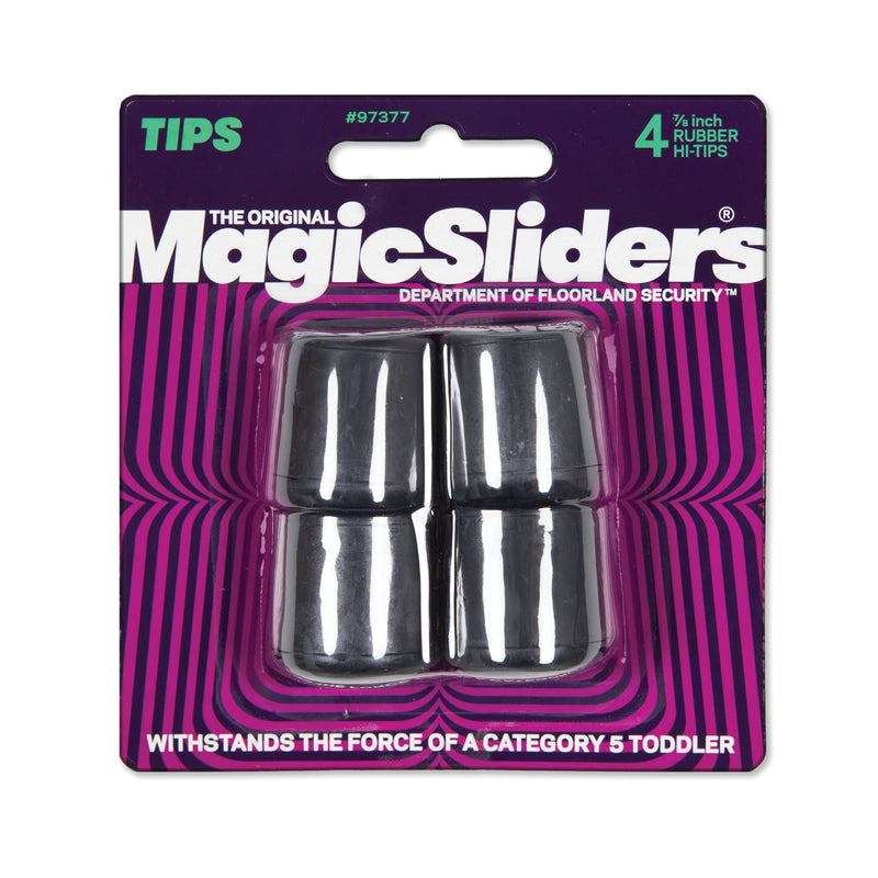 MAGIC SLIDERS - Magic Sliders Rubber Leg Tip Black Round 7/8 in. W 4 pk