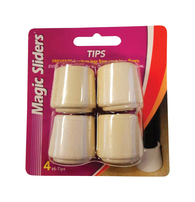 MAGIC SLIDERS - Magic Sliders Rubber Leg Tip White Round 1-1/8 in. W 4 pk [94511]