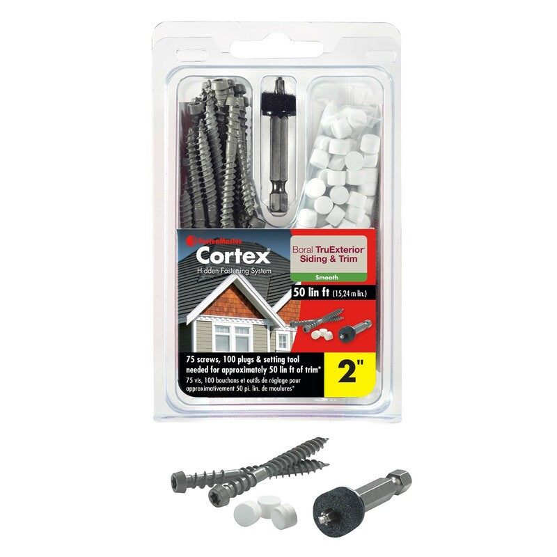 FASTENMASTER - FastenMaster Cortex No. 20 X 2 in. L Torx Ttap Star Head Deck Screws and Plugs Kit 1 pk [FMCTXT-BR50TESM]