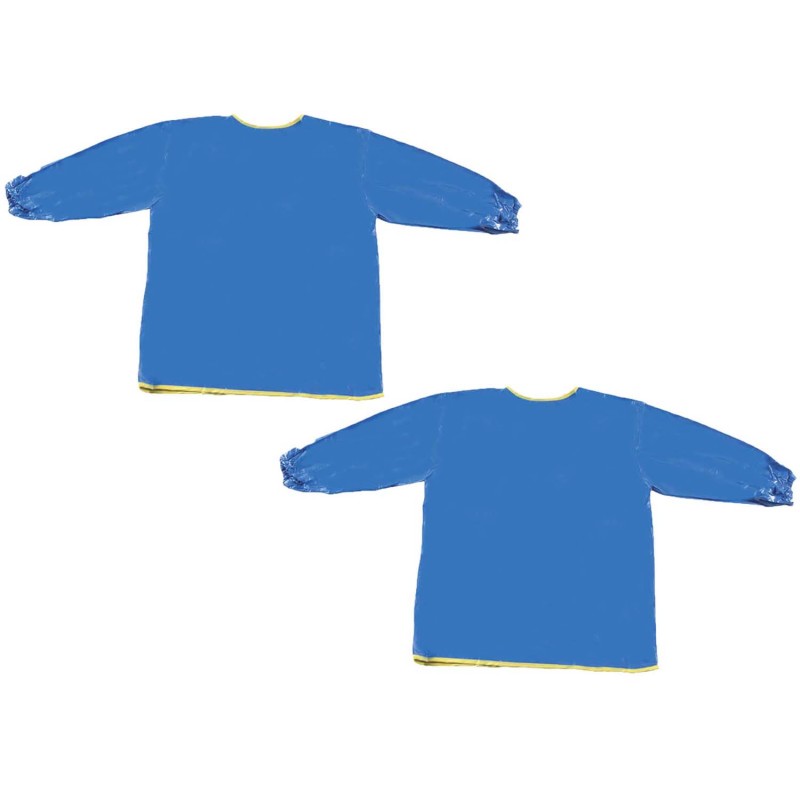 CREATIVITY STREET - Long Sleeve Plastic Art Smock, Ages 3+, Blue, 22" x 18", Pack of 2