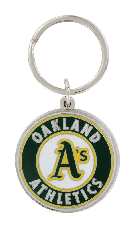 HILLMAN - Hillman MLB Tempered Steel Green Split Ring Keychain - Case of 3