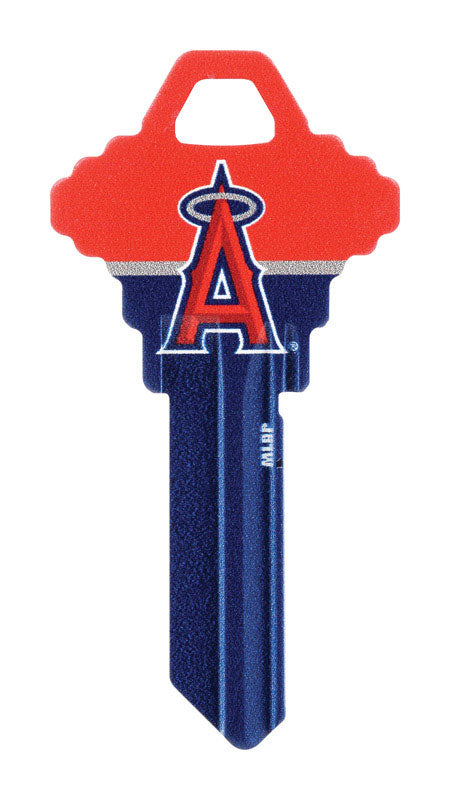 HILLMAN - Hillman MLB Los Angeles Angels Painted Key House/Office Universal Key Blank Single - Case of 6