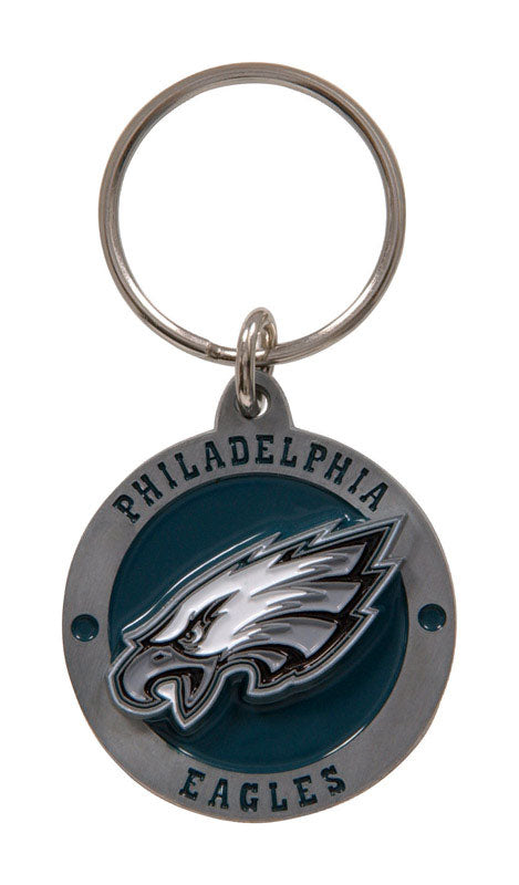 HILLMAN - Hillman NFL Tempered Steel Black Split Ring Keychain - Case of 3